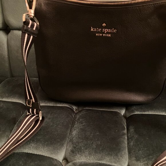 Kate Spade black leather handback - Picture 1 of 4